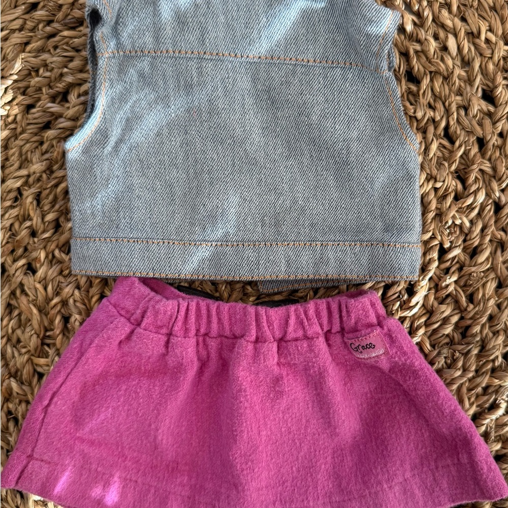 American Girl Doll Clothing Lot- Dresses, Outfits, Rollerblades, Top, Skirt - Picture 10 of 11